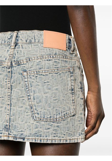 スカート ACNE STUDIOS Woman Skirt Blue AF0425 BUF Acne Studios - Monogram denim mini skirt - Blue/beige